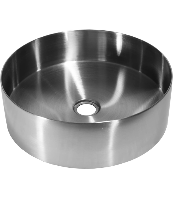 Bacha Baño Redonda Premium Acero Inoxidable (Colores a Elección) - BB01G/N/O