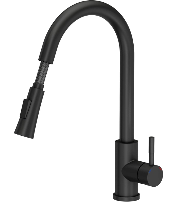Grifo Monocomando Extensible para Pileta Cocina (Nano Black) - GRIC02