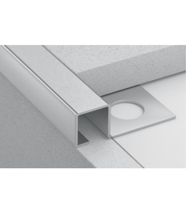 Perfil Decorativo de Acero Inox. Terminación Cuadrada (10mm x 2,5m) - INGQ10B